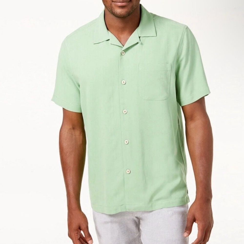 Tommy Bahama Light Green Casual Button Down Shirt